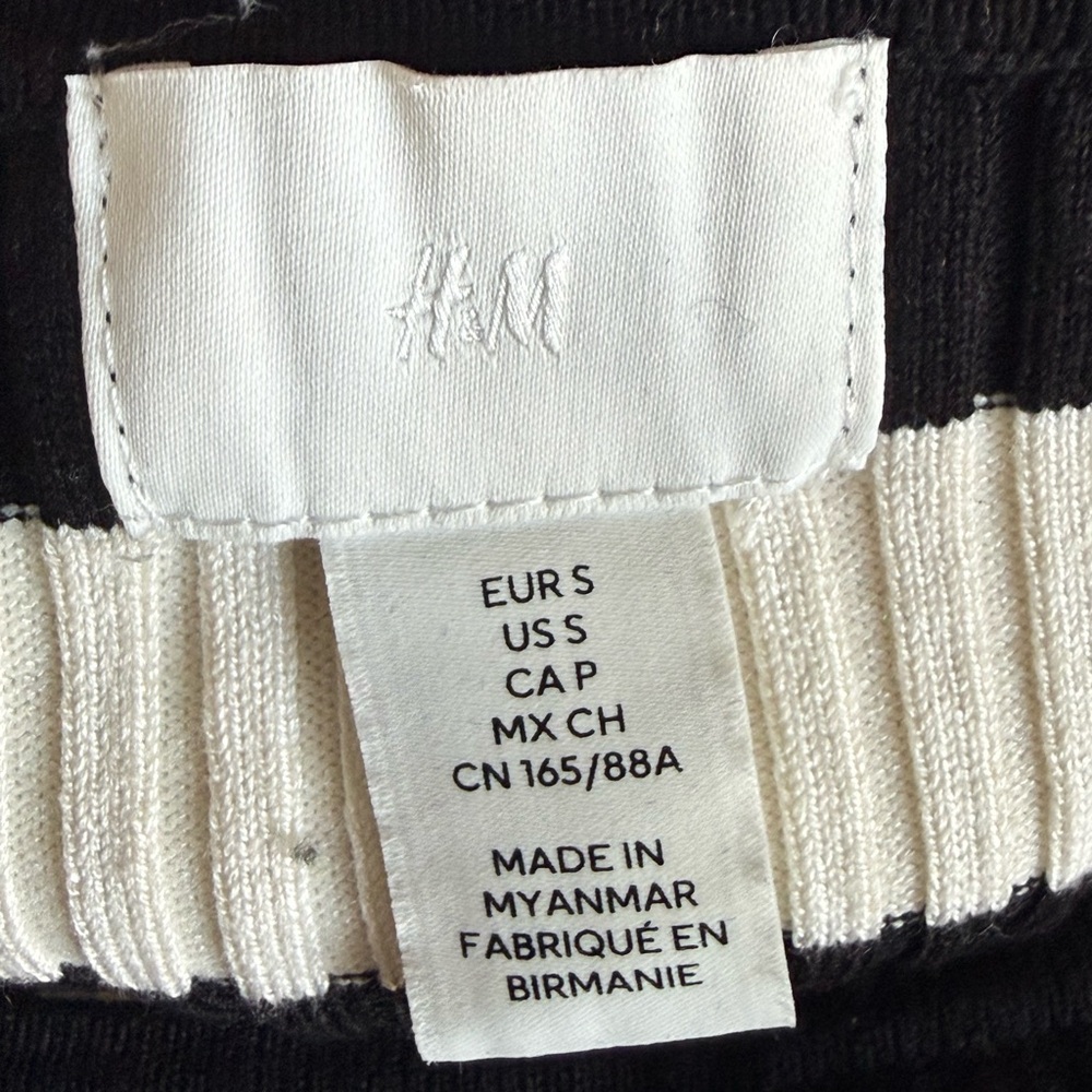 H&M Black and White Striped Boat Neck Sweater - Picture 3 of 4
